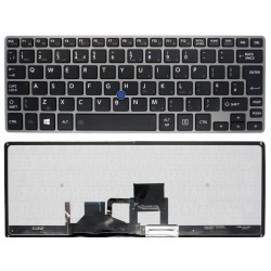 Tastatura laptop noua Toshiba Z30 Gray Frame Black (Backlit,for WIN8,with point stick) US